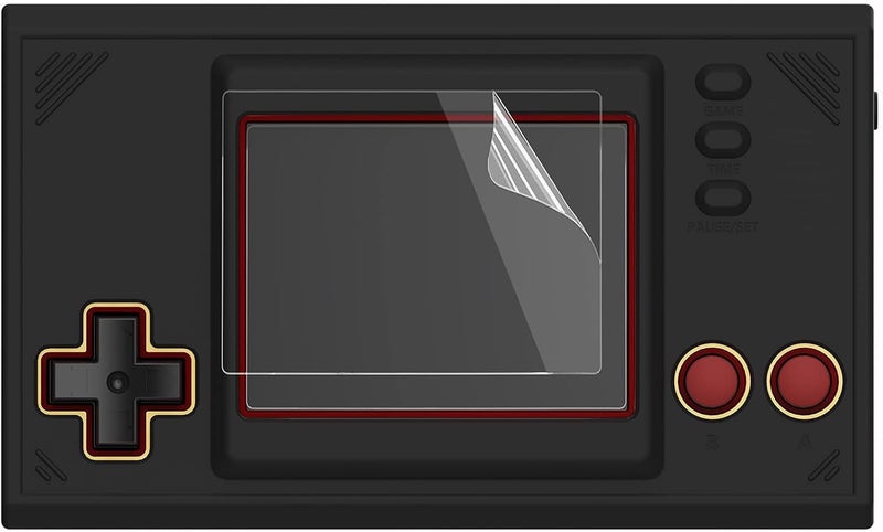 حافظة سيليكونية شفافة نصفية من لجهاز Nintendo Game & Watch: Super Mario Bros، مزودة بـ 2 واقي شاشة باللون الأسود - Image 4