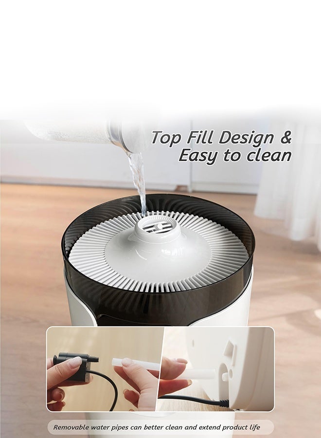 XiuWoo Humidifiers for Home Large Room Wholehouse Humidifier 190m³ 16L, 360° Nozzles Cool Mist Ultrasonic, Top Fill Tower Humidifier for Office Greenhouse with Pipe, Night Light, Timmer, 40-90% Constant humidity - Image 5