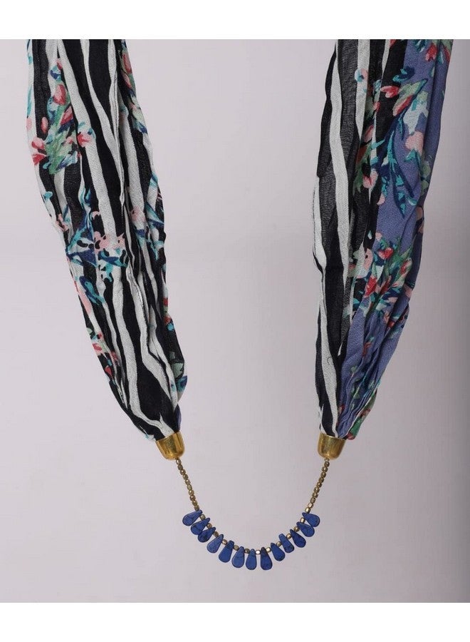 Rosina Fashion Pendant Scarf Necklace Stole Dupatta Stoles Muffler Wrap Scarves for Women and Girls (Striped) - Image 5