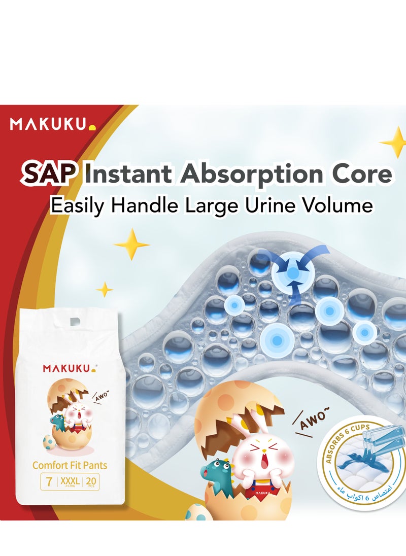 Makuku Comfort Fit Pants Diapers - Size 6 (15+kg) | 18-24 months | 176 Pieces  - Image 2