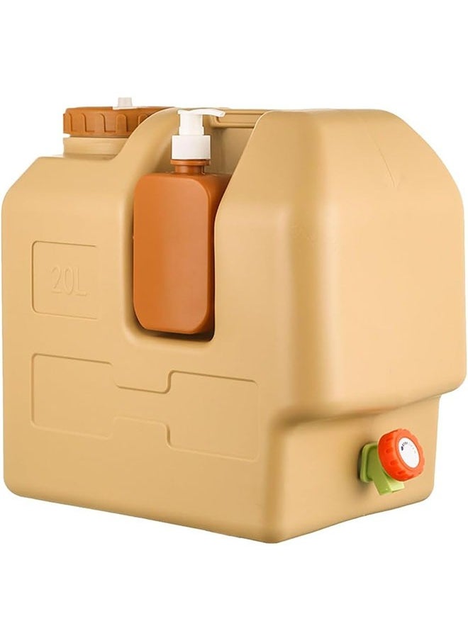 DAREU 20L BPA-Free Portable Water Container with Spigot and 500ml Soap Dispenser, Food-Grade Camping Water Jug for Outdoor Adventures, Hiking, Car, Picnics, and Emergency Water Storage  - Image 1