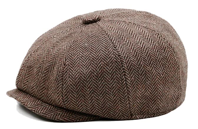 Vikodah Boys Newsboy Cap Kids Flat Cap Vintage Herringbone Tweed Cabbie Hat for Girls Boys Pageboy Toddlers Coffee - Image 3