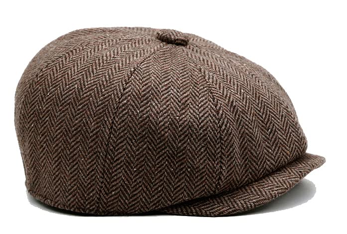 Vikodah Boys Newsboy Cap Kids Flat Cap Vintage Herringbone Tweed Cabbie Hat for Girls Boys Pageboy Toddlers Coffee - Image 4