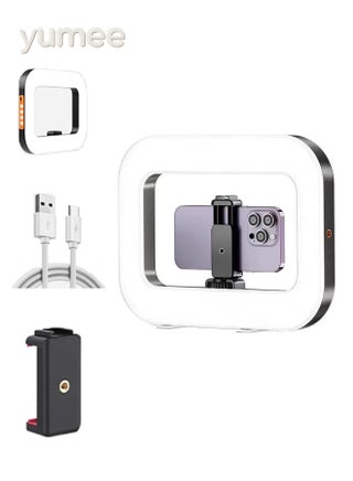 Video Rig with Ring Light – Handheld Stabilizer for Multi-Platform Content Creation, Long-Lasting Power with Built-In 8000mAh Battery, Adjustable Ring Light for Makeup, Outdoor & Live Streaming - view 2