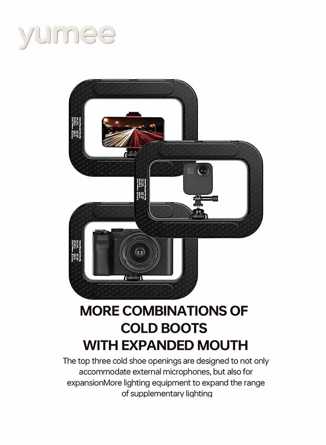 yumee Video Rig with Ring Light – Handheld Stabilizer for Multi-Platform Content Creation, Long-Lasting Power with Built-In 8000mAh Battery, Adjustable Ring Light for Makeup, Outdoor & Live Streaming - Image 3