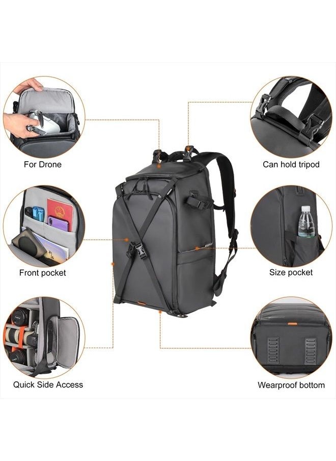 Besnfoto - Camera Backpack Waterproof Medium for DSLR/SLR Mirrorless Camera Photo Bag Women with Laptop Compartment for Travel - Image 1