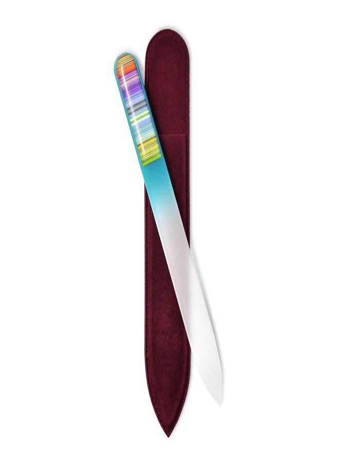GLADZY 3D Czech Glass Nail File with Case - Crystal Nail File for Natural Nails, Double Sided Dual Grit Coarse & Smooth Etched Surface, Comfort 3D Grip Handle, Professional Manicure Tool, Made in EU - Image 1