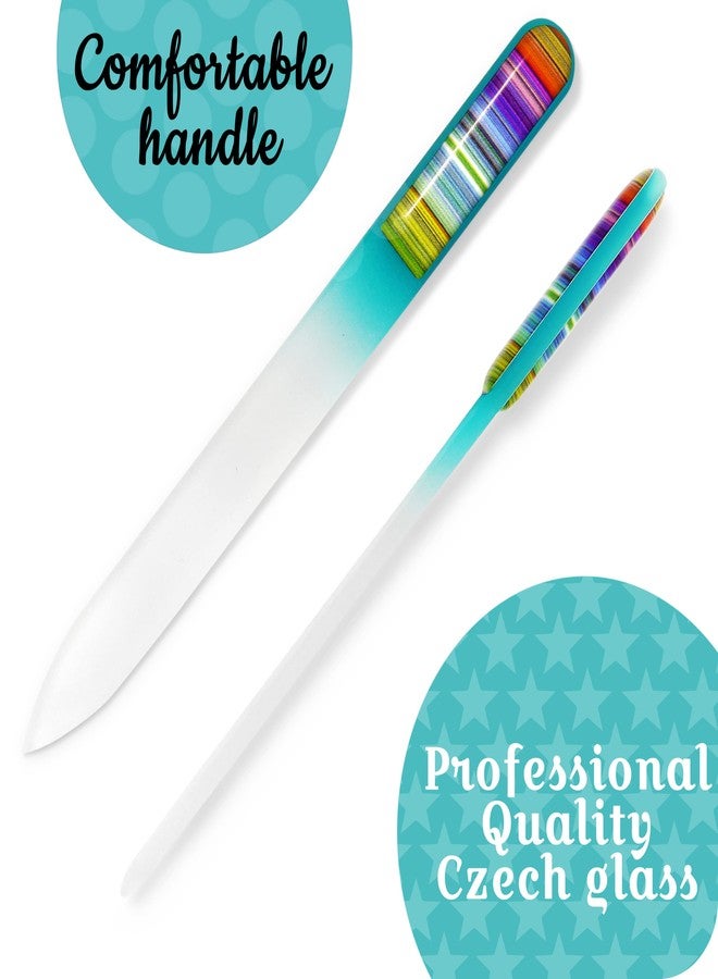 GLADZY 3D Czech Glass Nail File with Case - Crystal Nail File for Natural Nails, Double Sided Dual Grit Coarse & Smooth Etched Surface, Comfort 3D Grip Handle, Professional Manicure Tool, Made in EU - Image 2