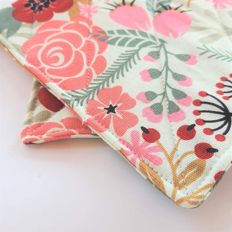 CUSHYSTORE Canvas Pot Holder Oven Pads Potholders for Cooking Kitchen 7.75""  2 Packs (Lovely Exotic Flower) - Image 4