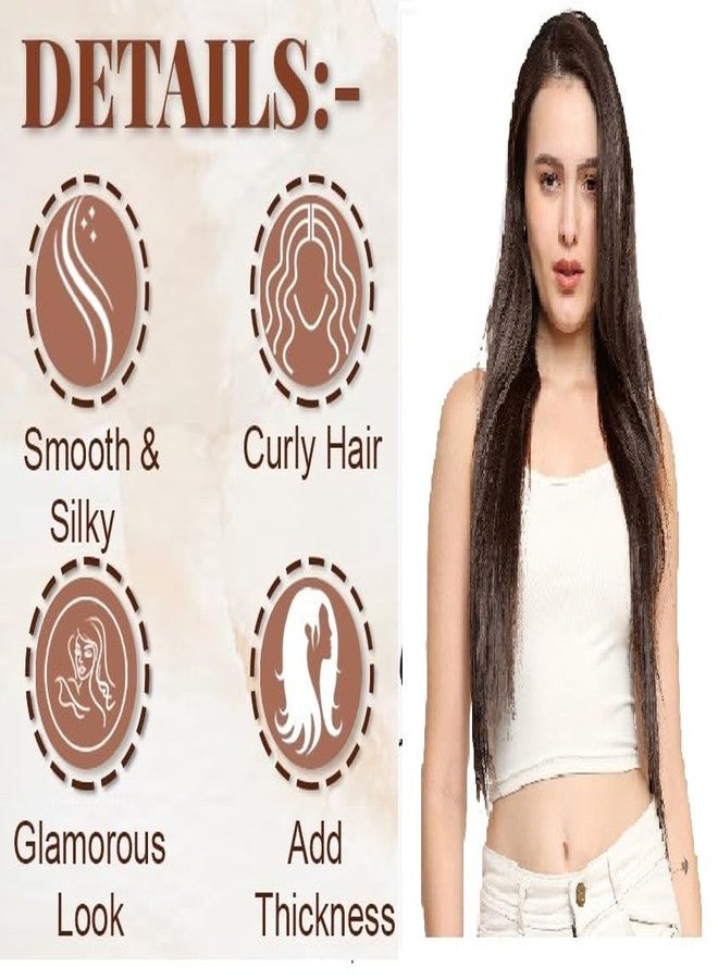 MoonEyes 5 clip-in Synthetic Straight Hair Extension 24 inch (Natural Brown, 120 gram) - Image 3