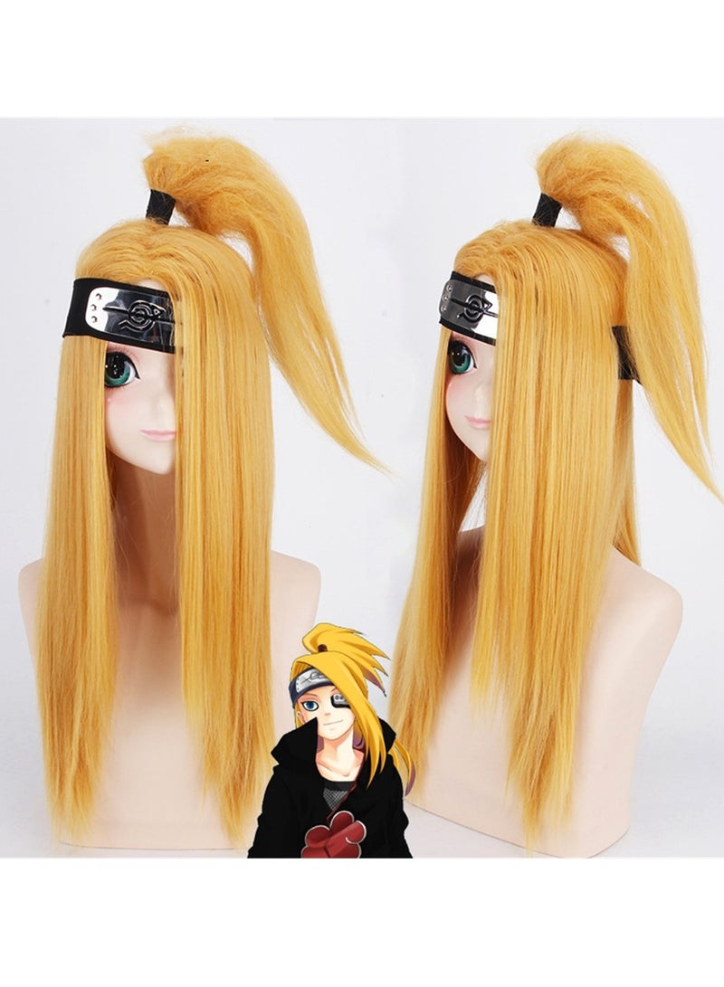 Naruto deidara golden cosplay wig costumes dress up wig - Image 2