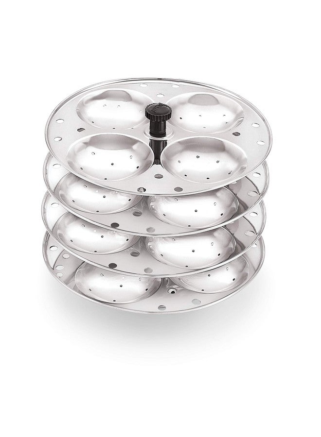Konquer TimeS Komal Stainless Steel Idly Stand Suitable for Outer Lid Cooker,4x4 Plates,Silver - Image 1