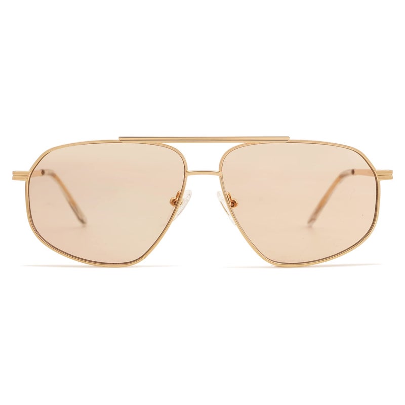 SOJOS Classic Retro Aviator Sunglasses for Women Men Vintage Hexagonal Metal Frame UV400 Lenses SJ1200, Gold/Light Brown - Image 1
