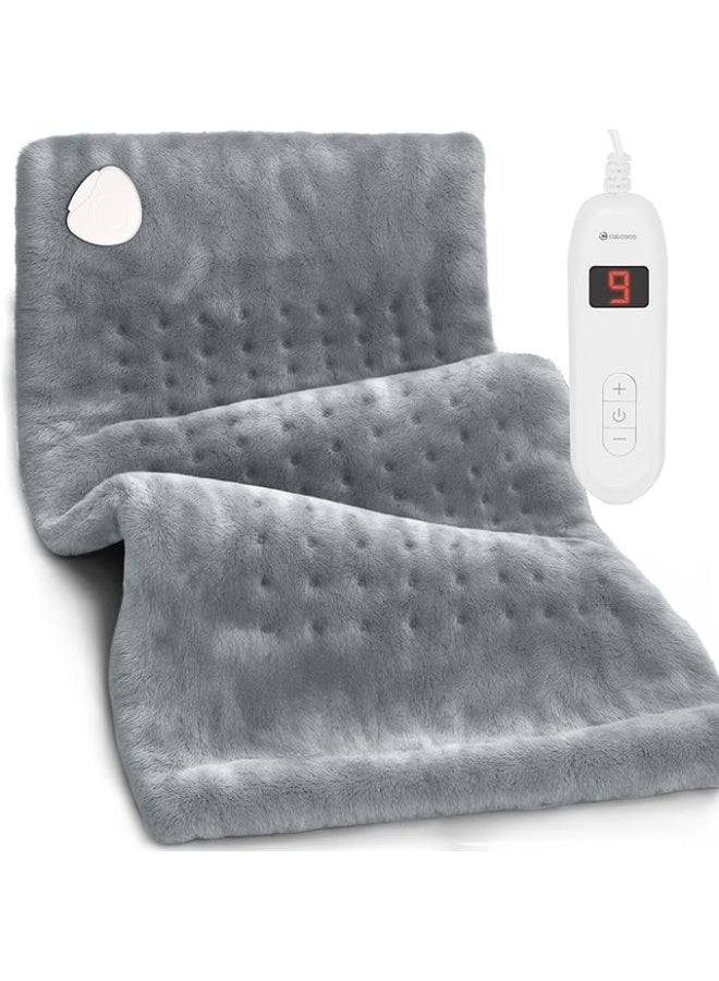 وسادة تدفئة كهربائية مقاس XL (30x60 سم) – 10 مستويات حرارة لتخفيف آلام الظهر والرقبة – قابلة للغسل – هدية ممتازة للرجال والنساء - Image 1