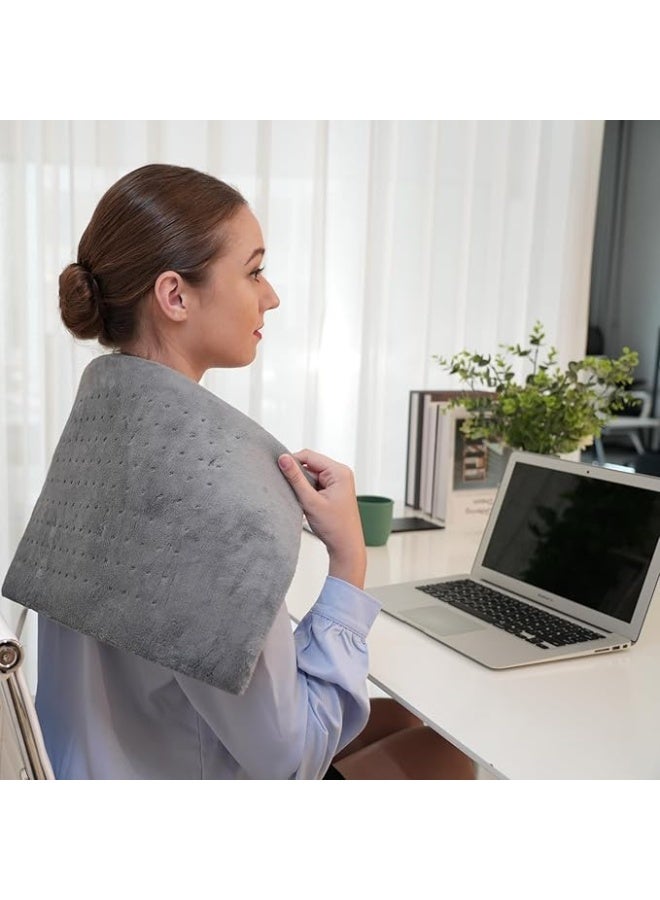 وسادة تدفئة كهربائية مقاس XL (30x60 سم) – 10 مستويات حرارة لتخفيف آلام الظهر والرقبة – قابلة للغسل – هدية ممتازة للرجال والنساء - Image 4