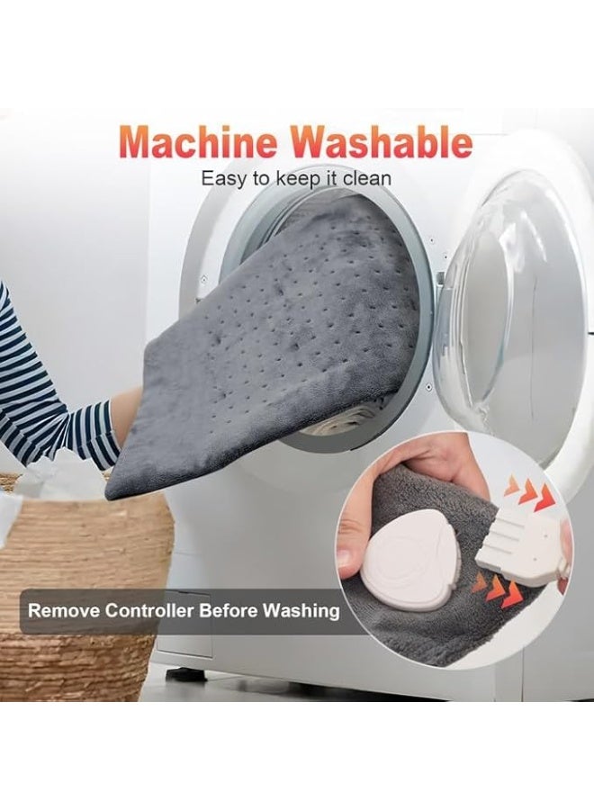 وسادة تدفئة كهربائية مقاس XL (30x60 سم) – 10 مستويات حرارة لتخفيف آلام الظهر والرقبة – قابلة للغسل – هدية ممتازة للرجال والنساء - Image 2