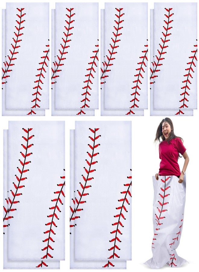 Cindeer 12 Pcs Potato Sack Race Bags Sports Themed Potato Race Jumping Bags 40 x 20 Inches for Adults Family Party Games and Activities Party Supplies(Baseball) - Image 1