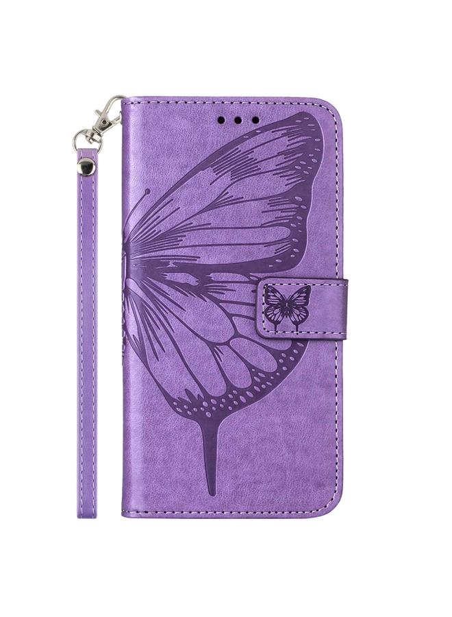 S-TOP Case For iPhone 14 Pro Embossed Butterfly Leather Phone Case - Image 2