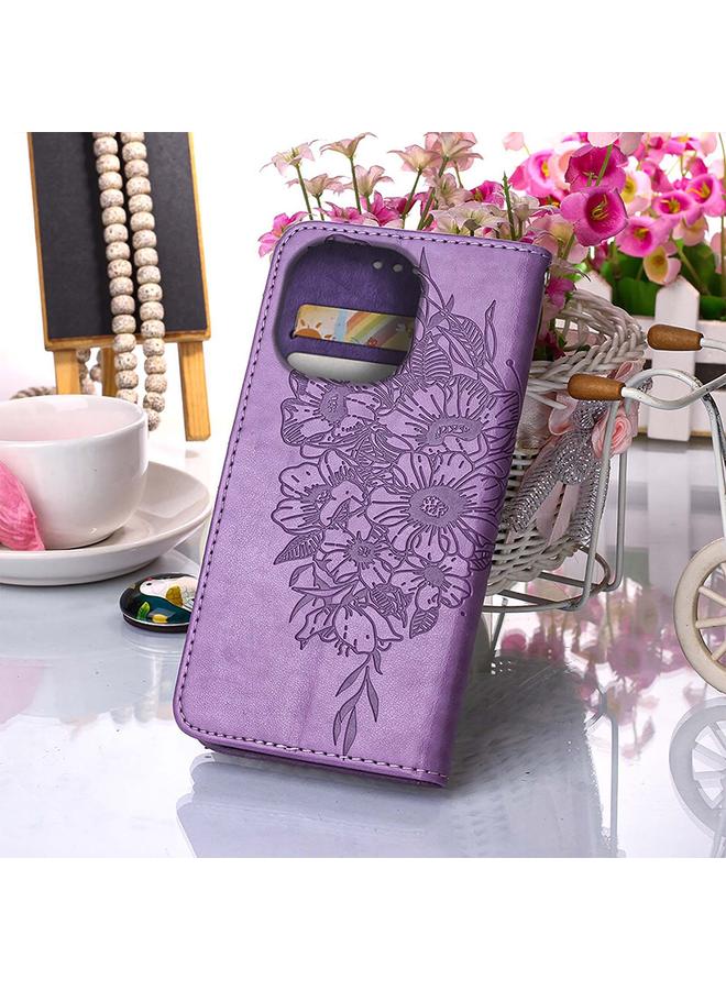 S-TOP Case For iPhone 14 Pro Embossed Butterfly Leather Phone Case - Image 5