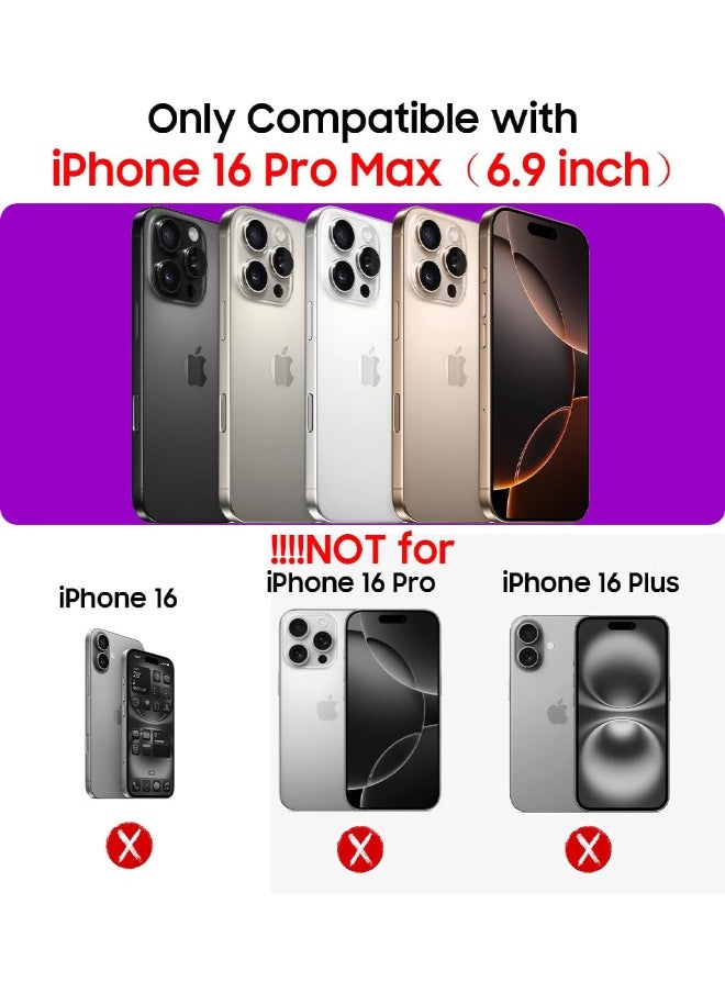 Magnetic Case for iPhone 16 Pro Max, [MagSafe Compatible][Built-in Camera Lens Protector][Light Slim] Soft Silicone Bumper Shockproof Matte Case Cover for iPhone 16 Pro Max 6.9 inch, Black