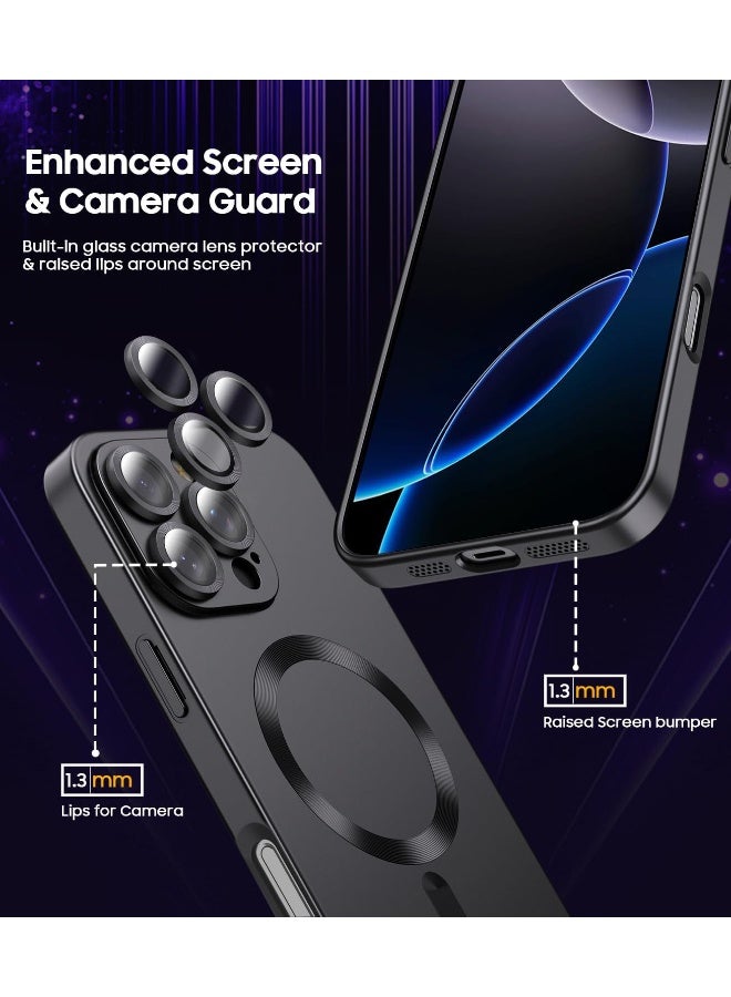 حافظة مغناطيسية لهاتف iPhone 16 Pro Max، [متوافقة مع MagSafe] [واقي عدسة كاميرا مدمج] [خفيفة الوزن] حافظة غير لامعة من السيليكون الناعم مقاومة للصدمات لهاتف iPhone 16 Pro Max 6.9 بوصة، أسود - Image 4