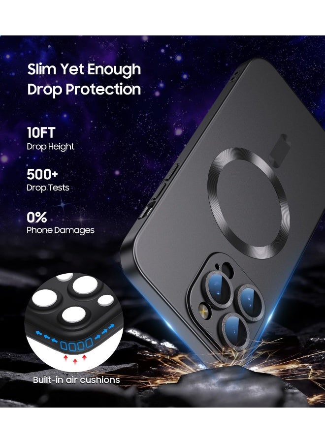 حافظة مغناطيسية لهاتف iPhone 16 Pro Max، [متوافقة مع MagSafe] [واقي عدسة كاميرا مدمج] [خفيفة الوزن] حافظة غير لامعة من السيليكون الناعم مقاومة للصدمات لهاتف iPhone 16 Pro Max 6.9 بوصة، أسود - Image 5