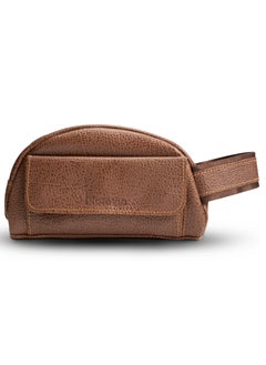 Leather handbag for men, comes with a main pocket with a zipper and a front zipper pocket, a men's handbag made of natural leather, elegant, durable and multi-use design.