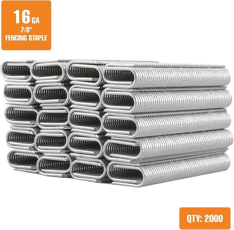 Freeman 16-Gauge 7/8" Fencing Staples | Glue Collated | Galvanized Steel | 2,000 Count | for Livestock, Horse, Chain Link & Deer Fencing | Compatible with PE20VFS16 and PFS16 | FS16G78 - Image 2