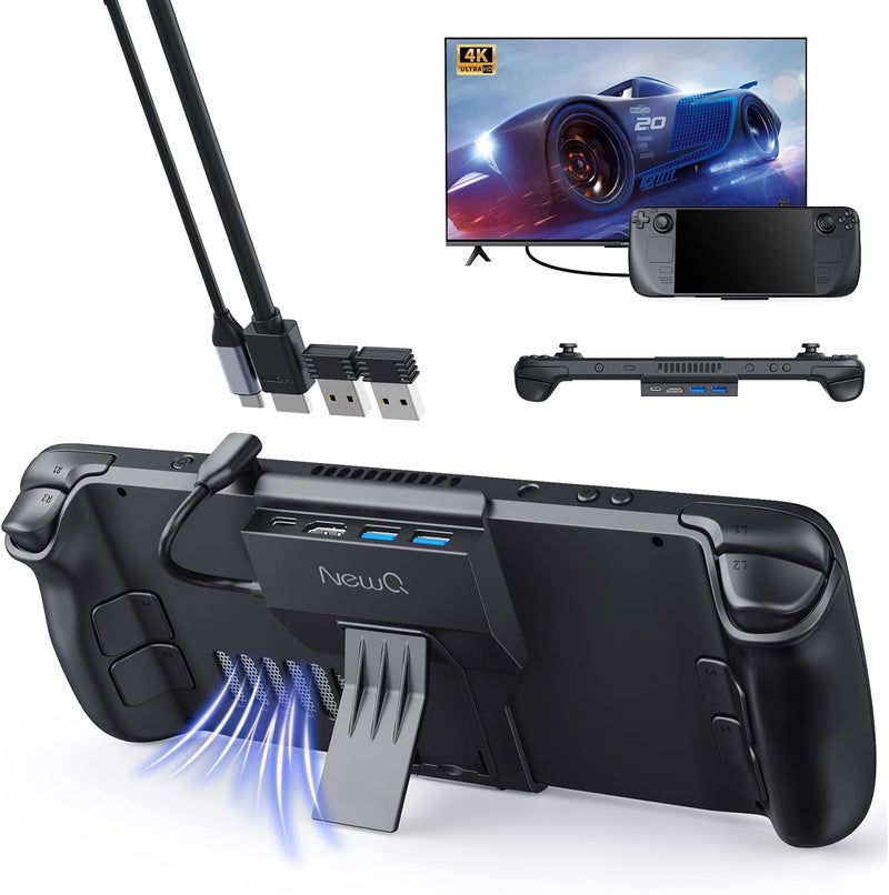 NewQ Portable Steam Deck Dock/OLED Dock, 4-in-1 Steam Deck Docking Station with HDMI 2.0 4K@60Hz, 2 USB-A3.0, Support PD-IN 100W Max, Stand Base Gadget, Accessories - Image 1