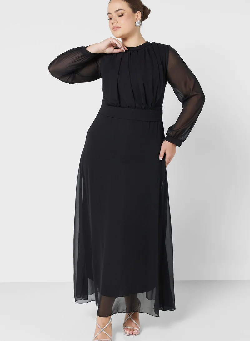 Khizana Plus size ruched detail dress