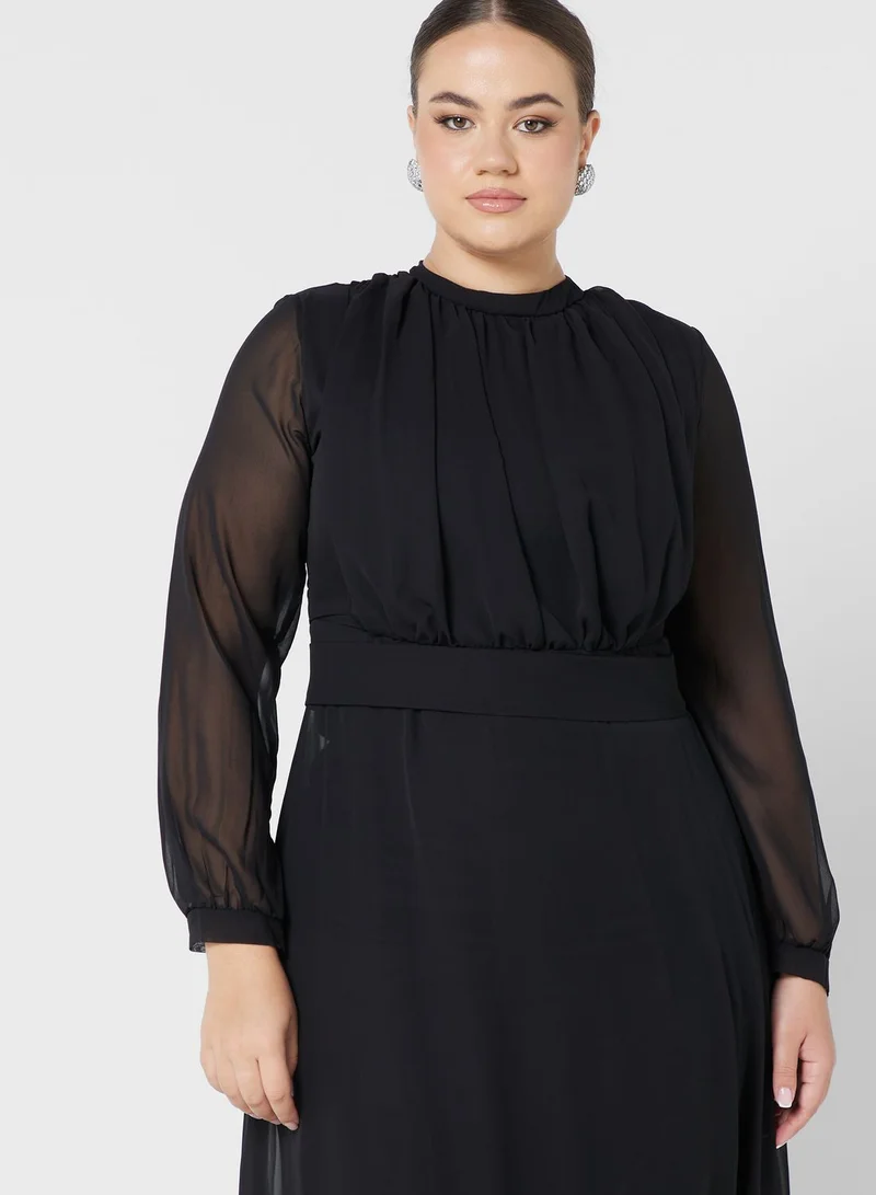 Khizana Plus size ruched detail dress