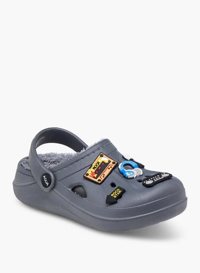 Aqua Jibbitz Accent Clogs with Backstrap