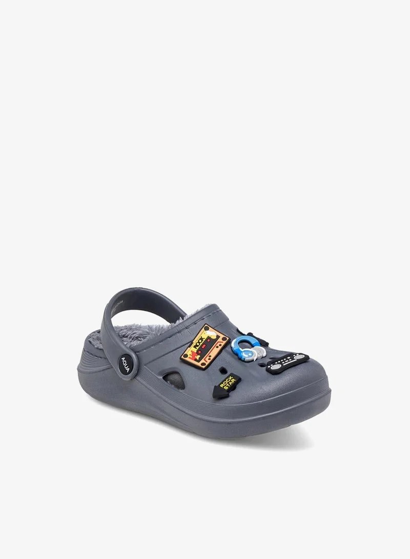 Aqua Jibbitz Accent Clogs with Backstrap
