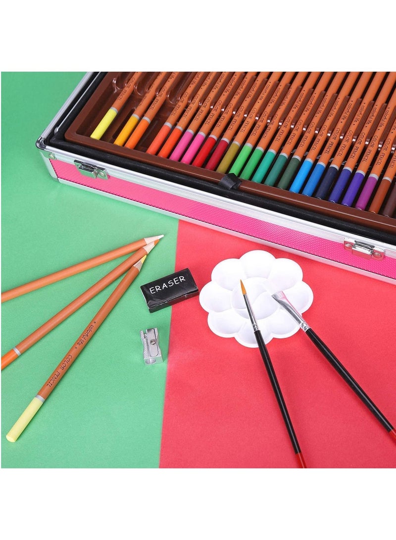 Art Set 145pcs with Portable Box, Professional Artists Drawing Set for Kids, Teens and Adults Including Colored Pencils, Watercolor Paints, Oil Pastels - Image 3