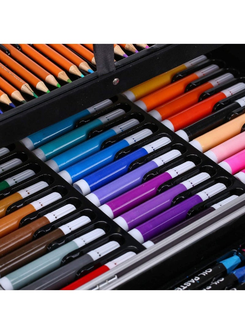 Art Set 145pcs with Portable Box, Professional Artists Drawing Set for Kids, Teens and Adults Including Colored Pencils, Watercolor Paints, Oil Pastels - Image 5