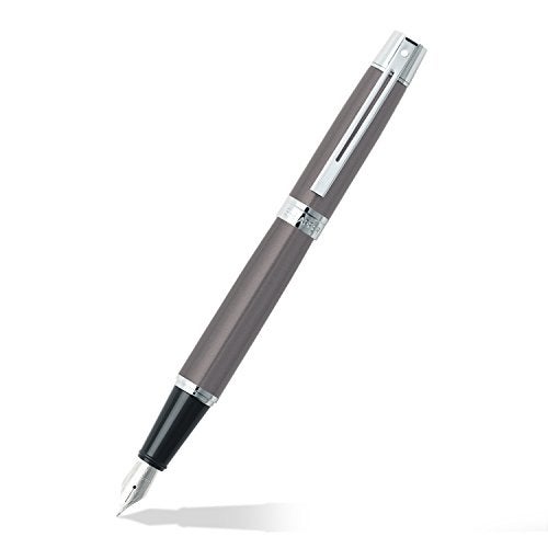 Sheaffer 300 Chrome Plate Trim Fountain Pen Medium Nib Metallic Grey E0932953 - Image 1