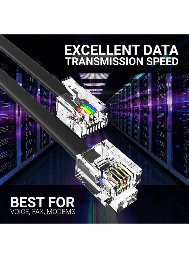 كابل تمديد الهاتف الأرضي بطول 5 أمتار من  سلك الهاتف الأرضي مع مقابس RJ-11 قياسية وكابل مودم إنترنت عالي السرعة (5 أمتار) - Image 4