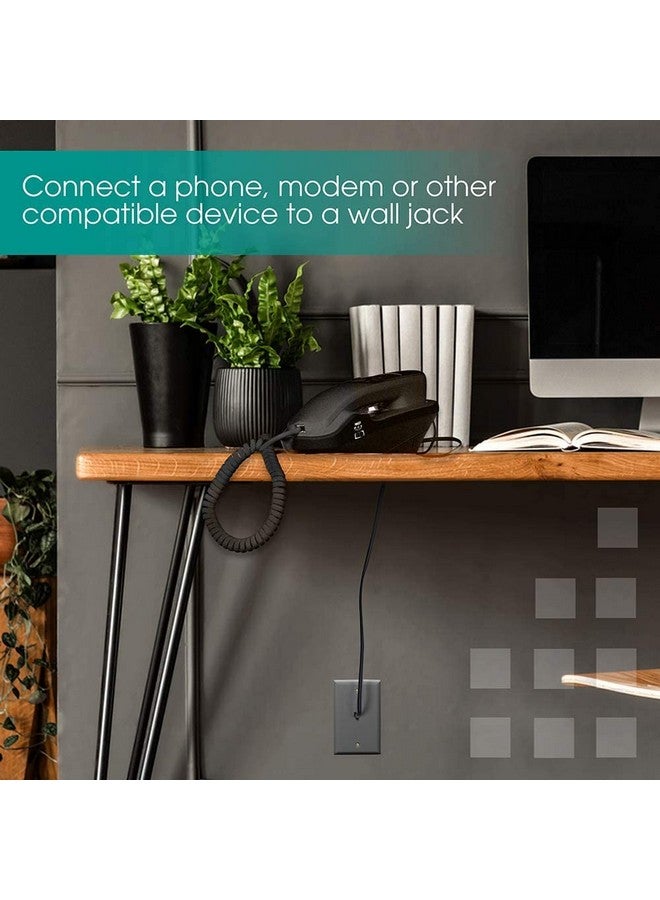 كابل تمديد الهاتف الأرضي بطول 5 أمتار من  سلك الهاتف الأرضي مع مقابس RJ-11 قياسية وكابل مودم إنترنت عالي السرعة (5 أمتار) - Image 5