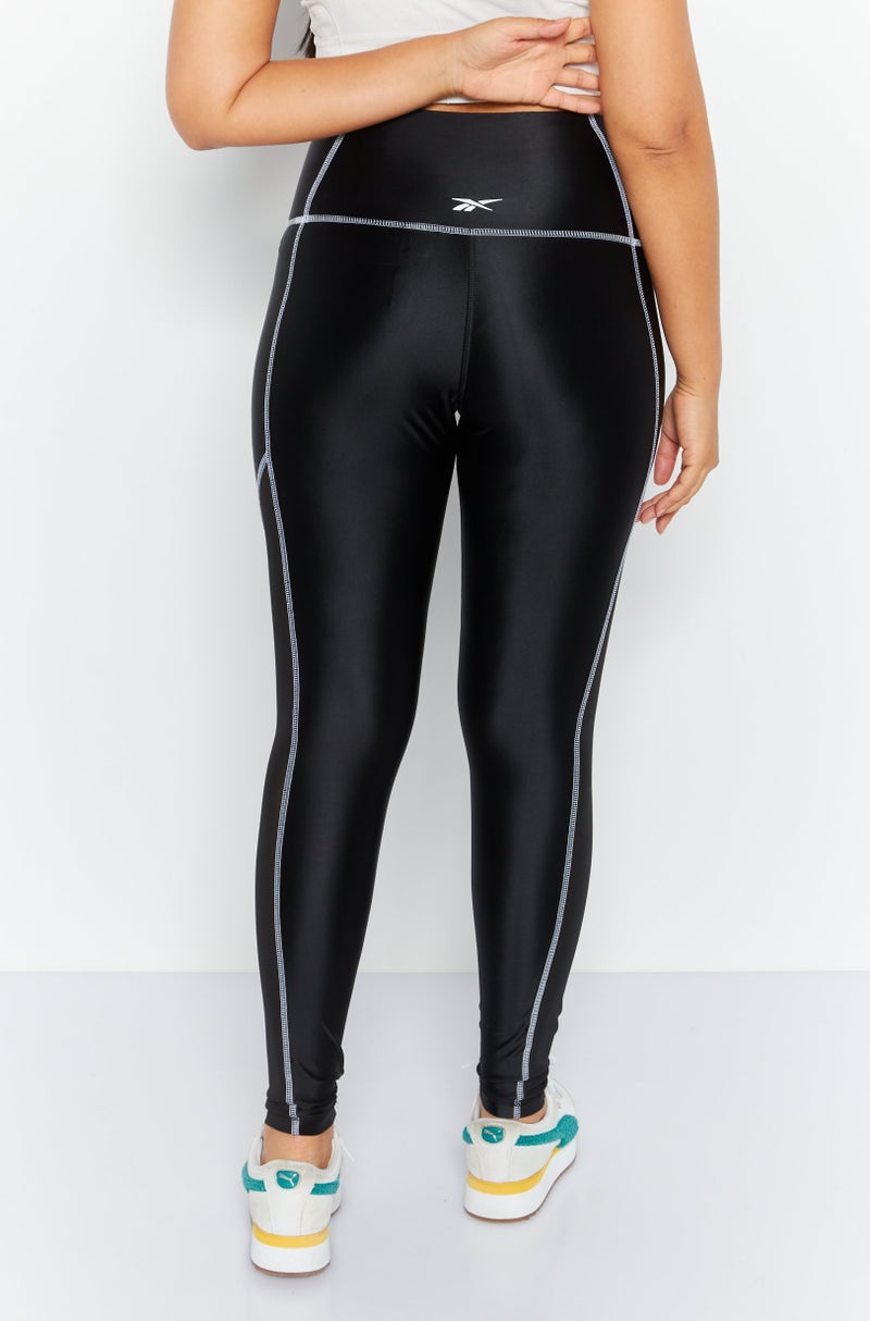 Reebok Women Tight Fit Pull-on Training Leggings, Black - Image 3