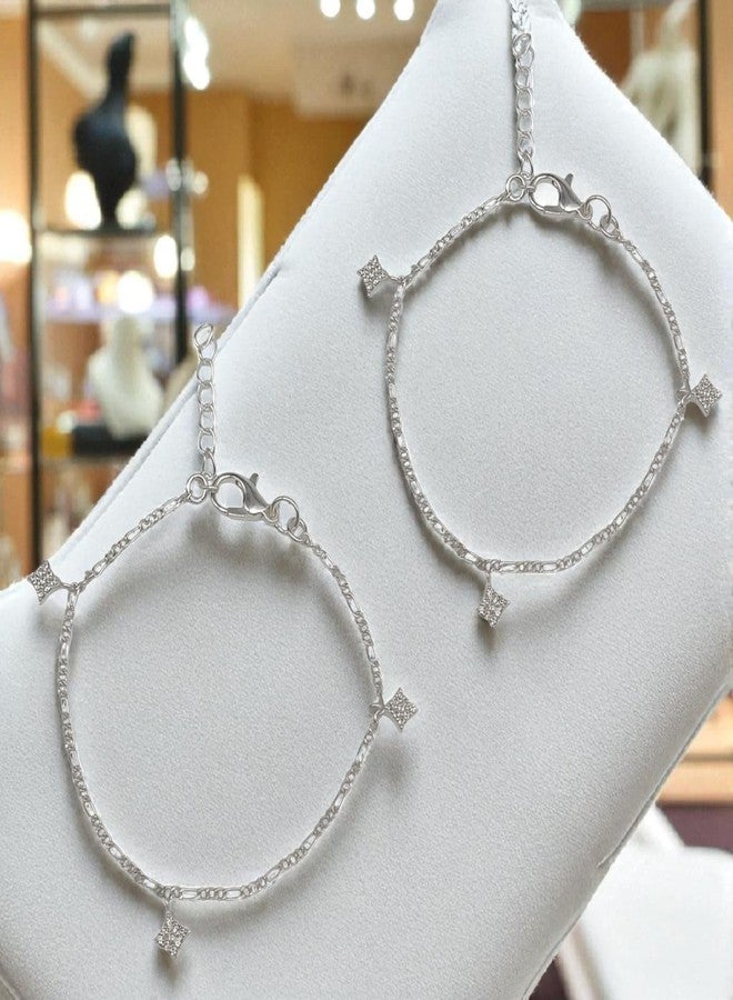 LBV 925 Sterling Silver Star Charm Anklet for Baby Girls 0-5 Years | Adjustable Chain with Lobster Clasp for Babies and Toddlers - Image 3