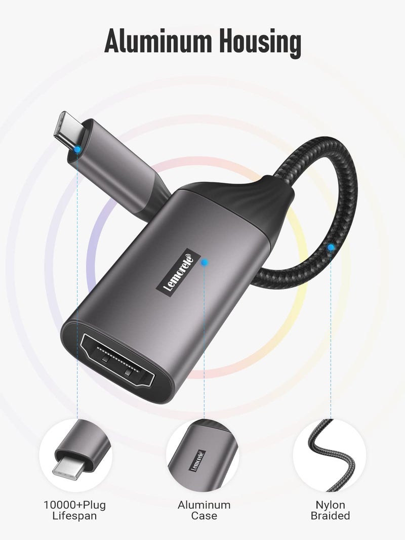 Lemorele USB C to HDMI Adapter 4K with Video Audio Output Compatible for MacBook Pro, MacBook Air, Pixelbook, Surface Pro, iPad Pro, iPad Air, XPS, S10, S9+ and More - Image 4