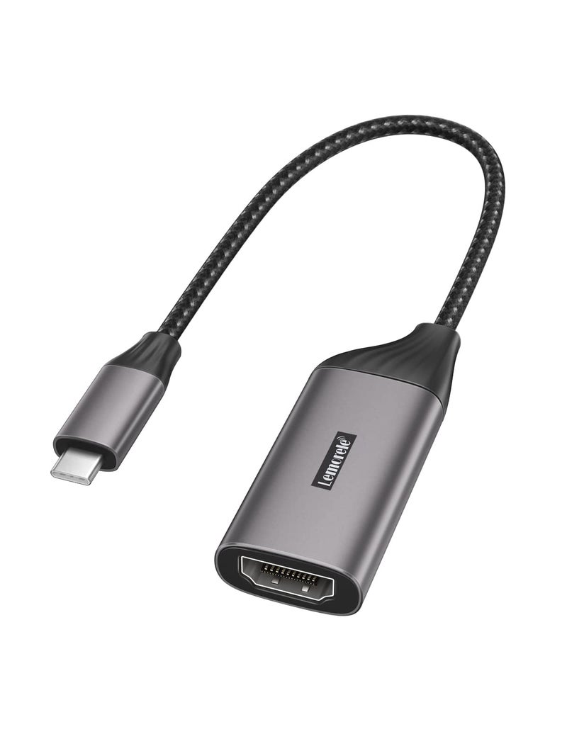 Lemorele USB C to HDMI Adapter 4K with Video Audio Output Compatible for MacBook Pro, MacBook Air, Pixelbook, Surface Pro, iPad Pro, iPad Air, XPS, S10, S9+ and More - Image 1