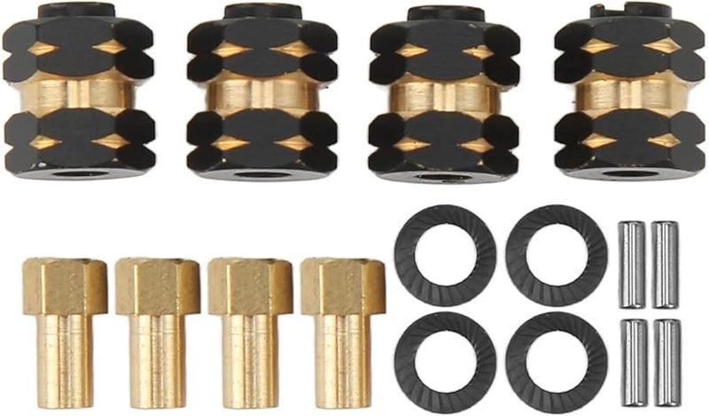 مجموعة محول تمديد محور العجلة من النحاس الأصفر للتحكم عن بعد لطراز Axial SCX24 AXI90081 AXI00001 مقياس 1:24 - Image 2