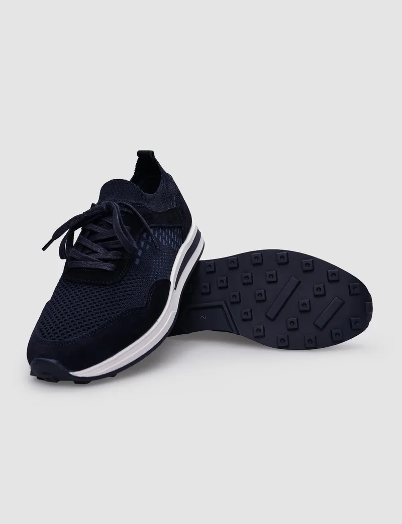 Cabani Knitwear Navy Blue Lace-up Men's Sports Shoes