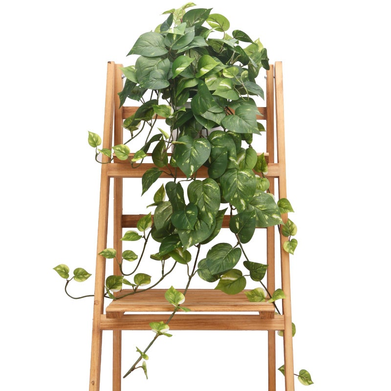 CEWOR Fake Plants Artificial Plants Indoor Faux Plant for Home Decor Silk Realistic Hanging Plants Potted Aesthetic Fake Pothos for Shelves Office Bedroom Bathroom Decor (Green) - Image 1
