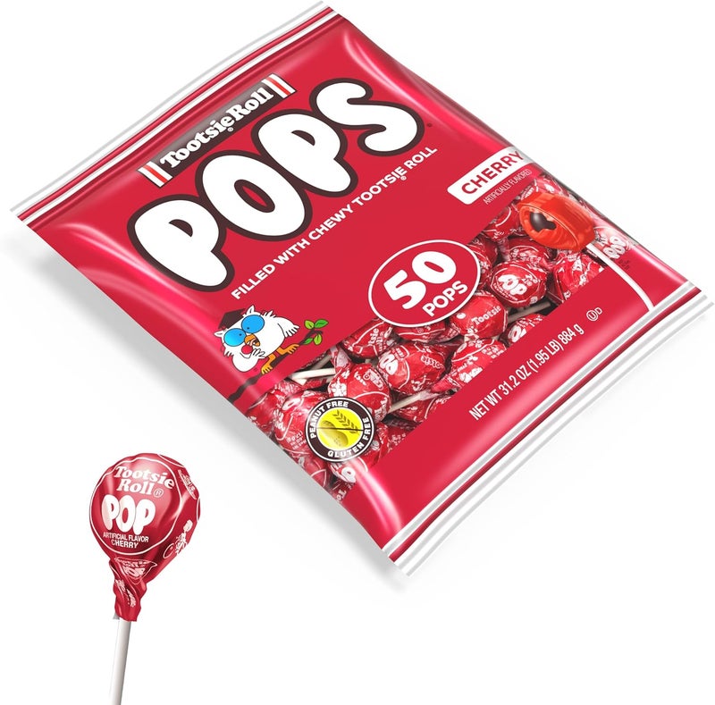 Tootsie Roll مصاصات توتسي بنكهة الكرز مع مركز شوكولاتة - كيس 50 حبة - Image 4