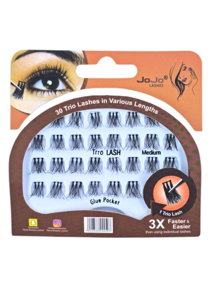 JOJO Eyelashes Human HAIR Black 3X MEDIUM - Image 1