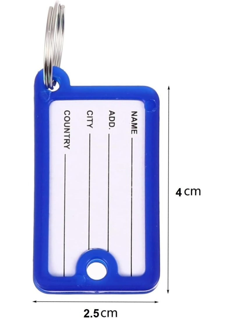 Happy Home 30 Pack Plastic Key Tags with Split Rings and Label Window – Multicolor 10 Colors Keychain Labels for Keys, Luggage, USB Drives, Pet Tags and Office Organization – Durable Flexible Writable Key Identifiers with Paper Inserts for Home Travel and Business Use - Image 2