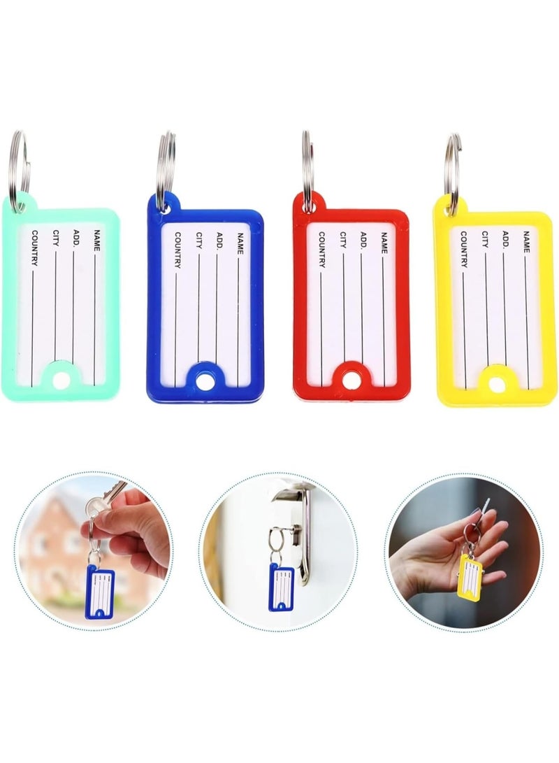 Happy Home 30 Pack Plastic Key Tags with Split Rings and Label Window – Multicolor 10 Colors Keychain Labels for Keys, Luggage, USB Drives, Pet Tags and Office Organization – Durable Flexible Writable Key Identifiers with Paper Inserts for Home Travel and Business Use - Image 5