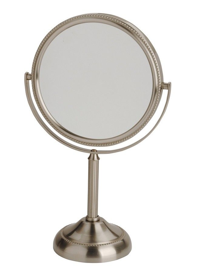 Jerdon Twosided Tabletop Makeup Mirror Makeup Mirror With 10X Magnification & Swivel Design Portable 6Inch Diameter Mirror In Nickel Finish Model Jp910Nb - Image 2